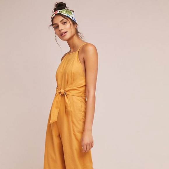 Anthropologie Greylin Linen Tie Waist Jumpsuit - XS - Picture 2 of 10